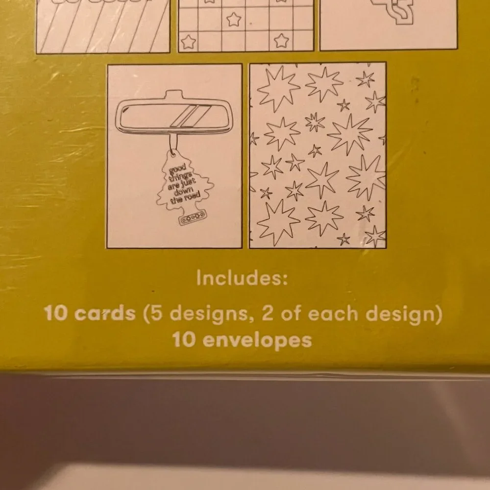 Color In Notecard Set by Bando (2 packages / 10 cards per pack‎ / new)